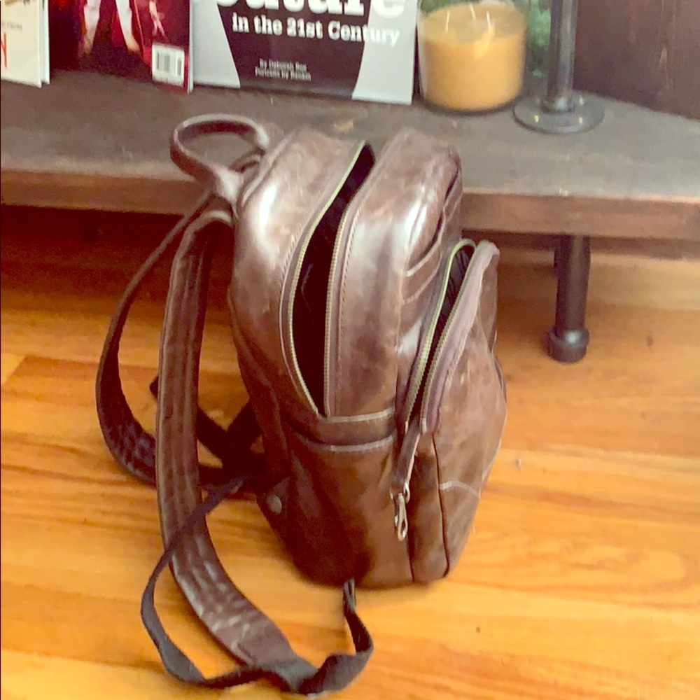 Distressed brown Frye backpack